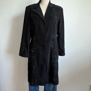 Jessica - Vintage Black Light Long Button down Jacket